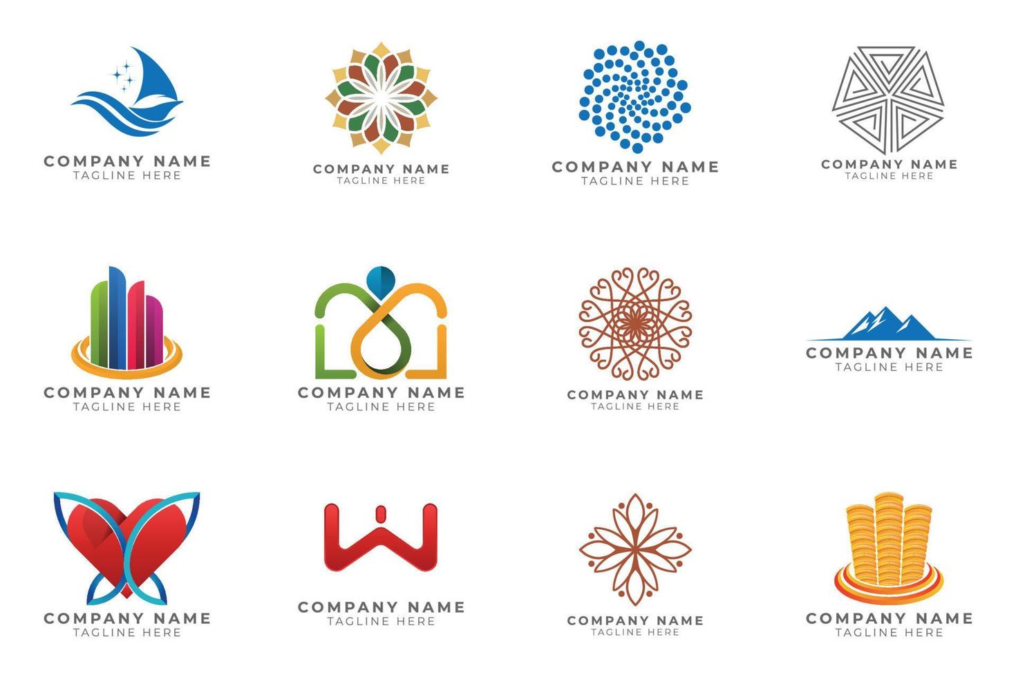 Logo set modern and creative branding idea collection for business company. vector