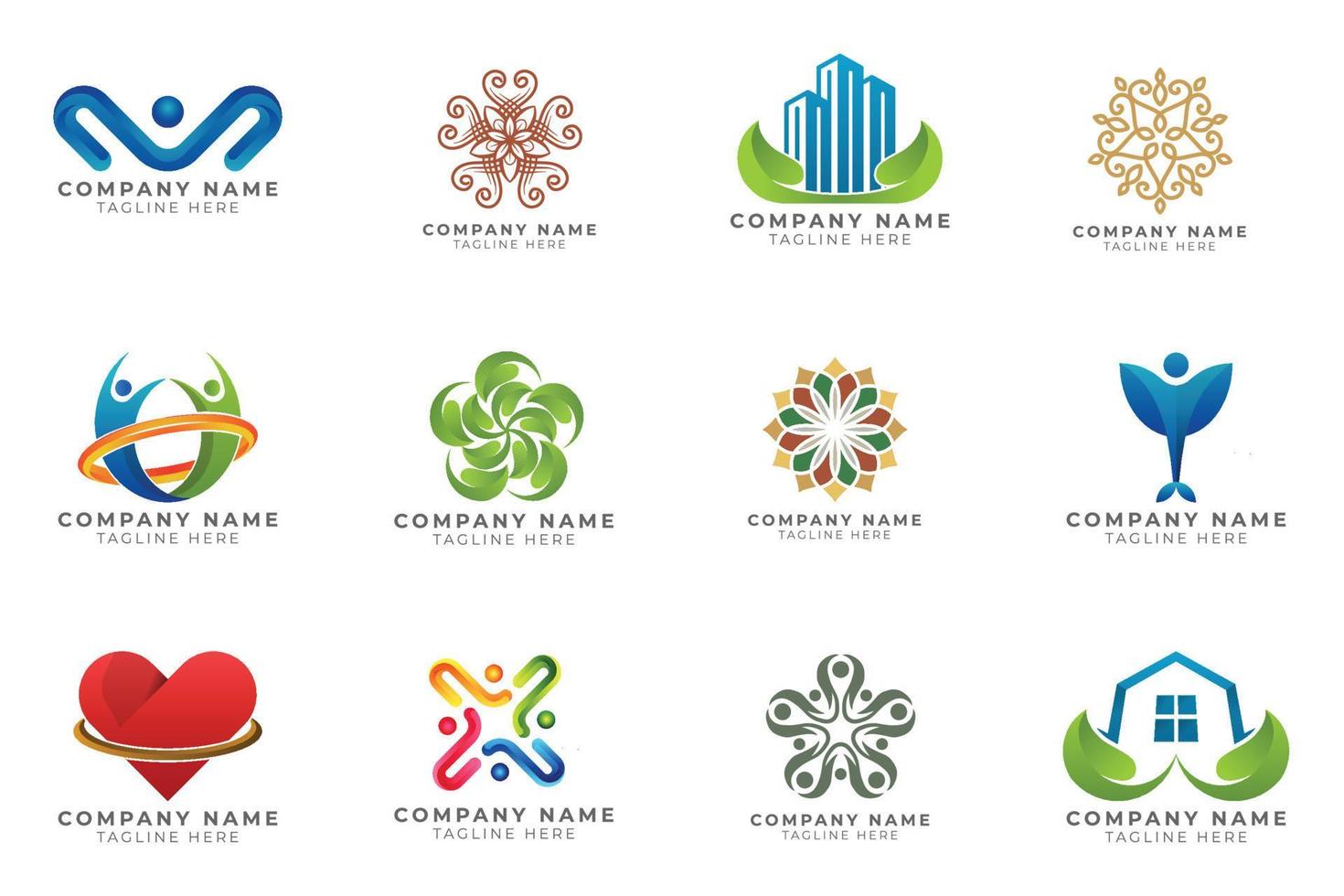 Logo set modern and creative branding idea collection for business company. vector