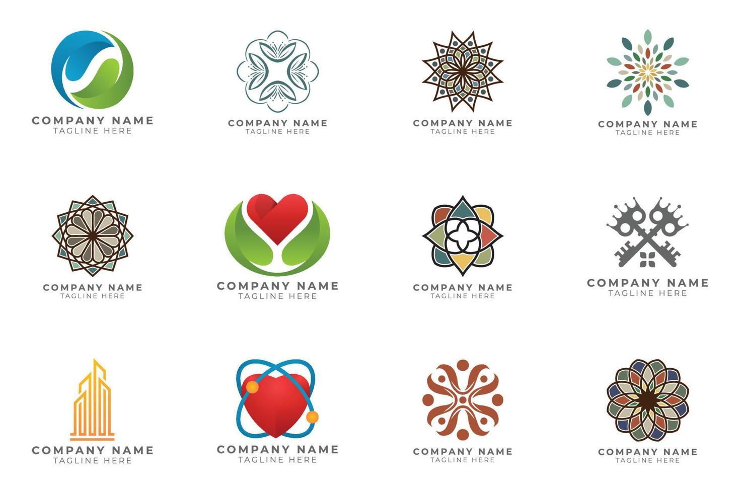 Logo set modern and creative branding idea collection for business company. vector