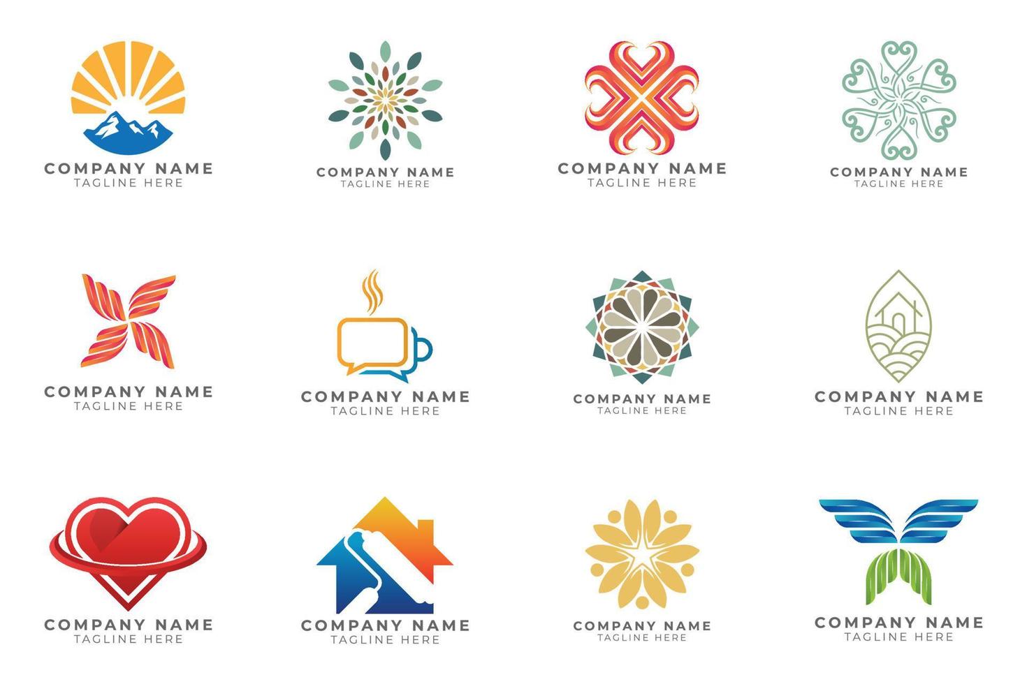 Logo set modern and creative branding idea collection for business company. vector