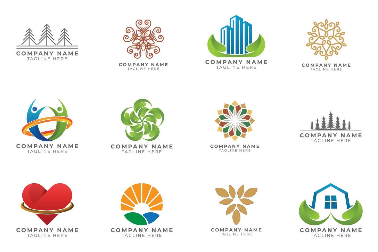 Logo set modern and creative branding idea collection for business company. vector