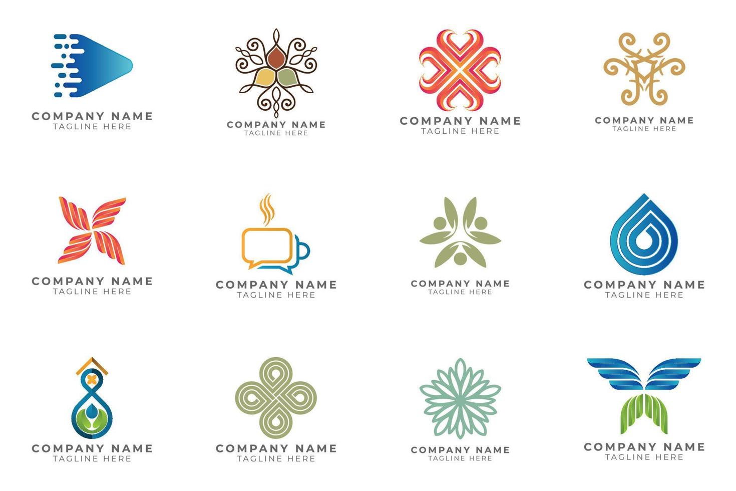 Logo set modern and creative branding idea collection for business company. vector