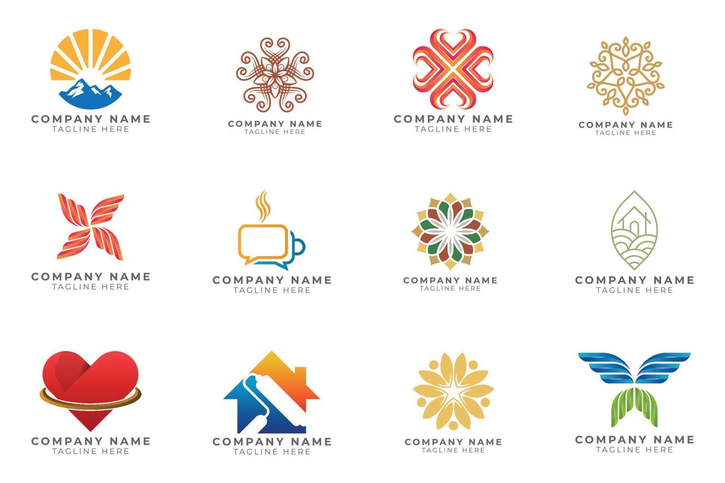 Logo set modern and creative branding idea collection for business company. vector