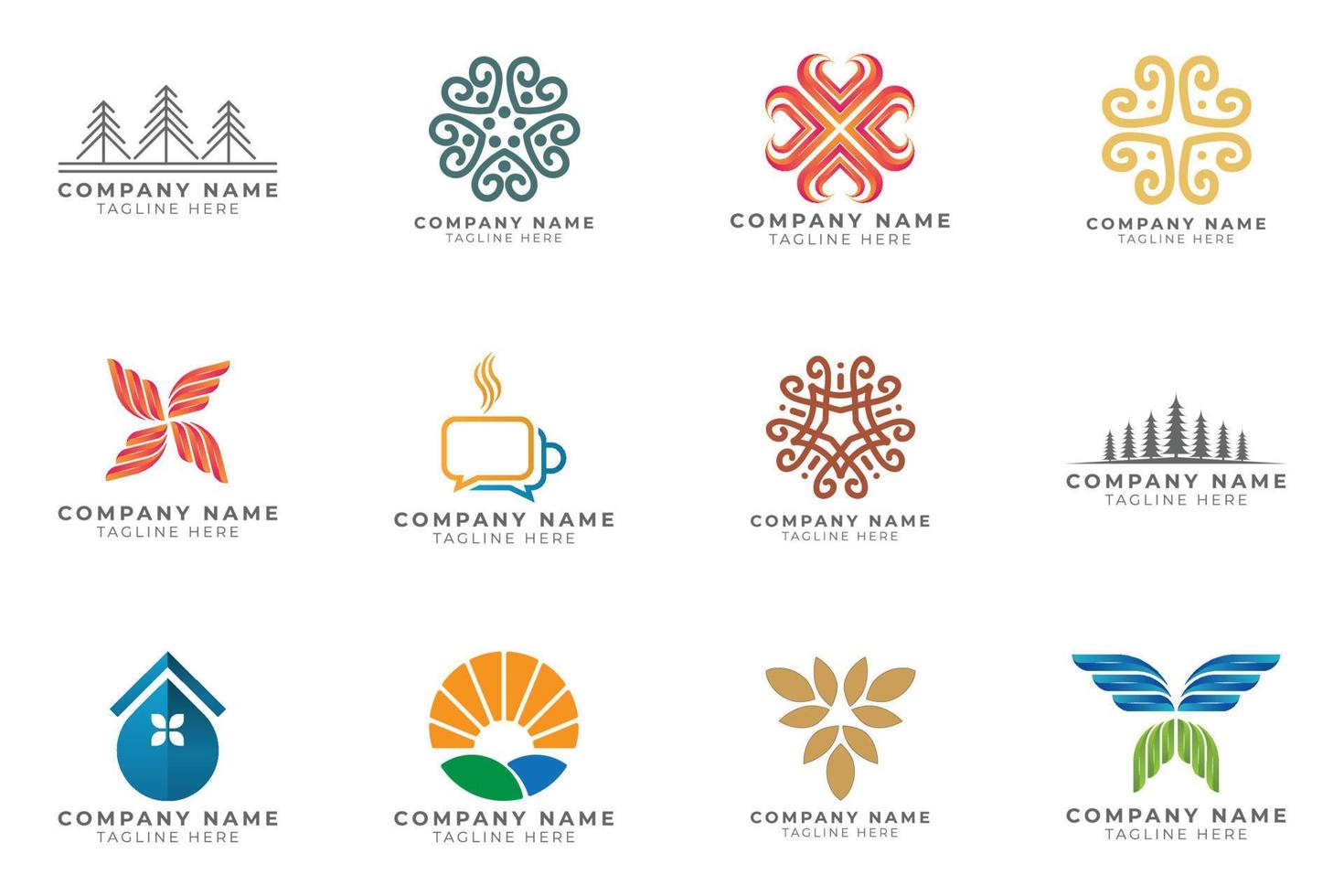 Logo set modern and creative branding idea collection for business company. vector