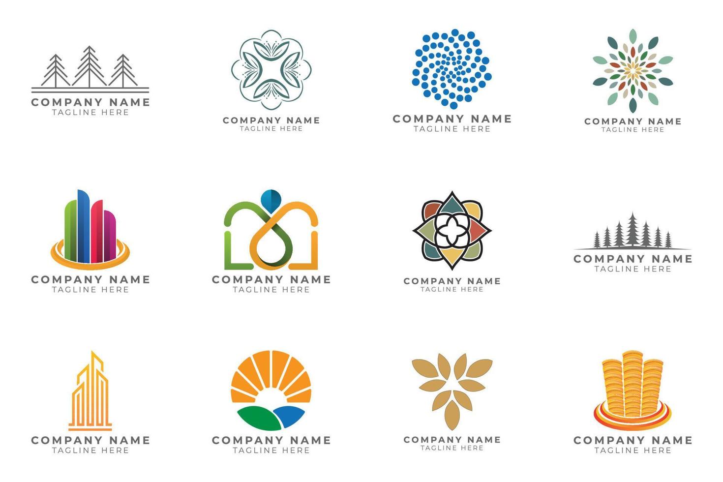 Logo set modern and creative branding idea collection for business company. vector