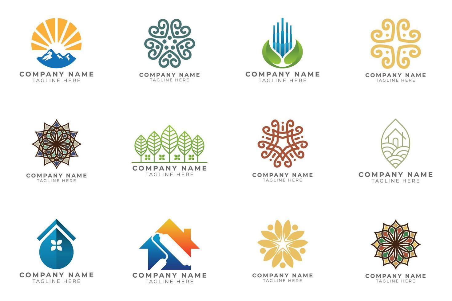 Logo set modern and creative branding idea collection for business company. vector