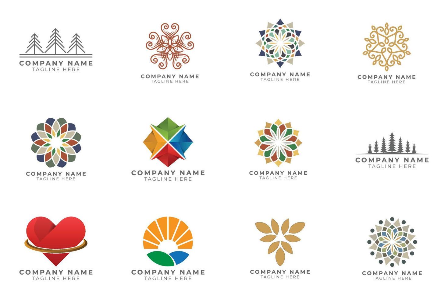 Logo set modern and creative branding idea collection for business company. vector