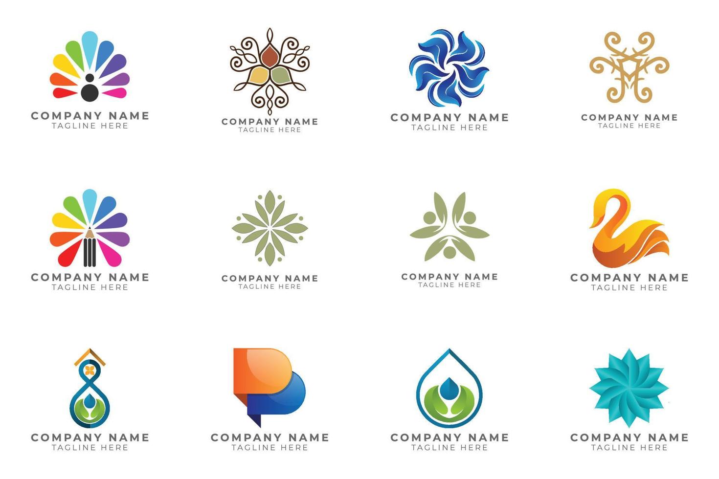 conjunto de logotipos colección de ideas de marca moderna y creativa para empresas. vector