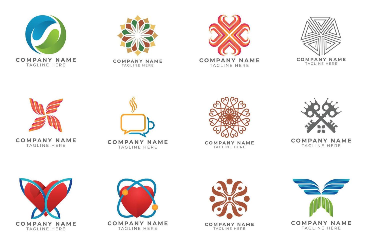 Logo set modern and creative branding idea collection for business company. vector