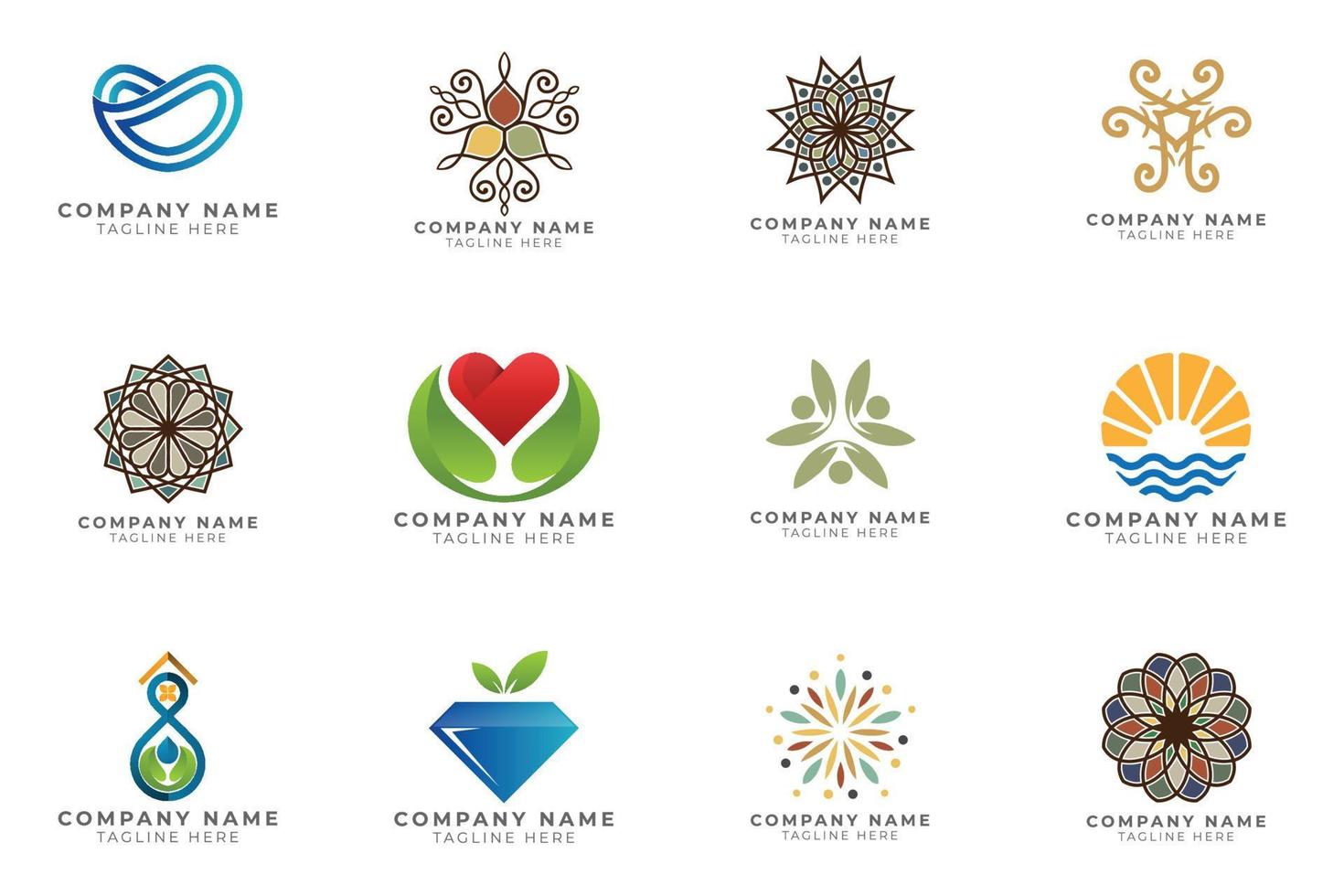 Logo set modern and creative branding idea collection for business company. vector