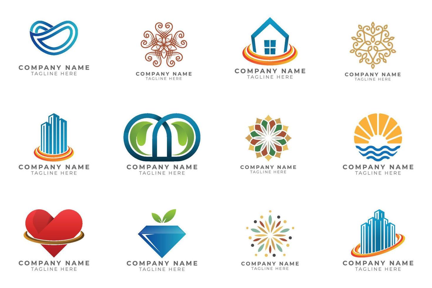 Logo set modern and creative branding idea collection for business company. vector