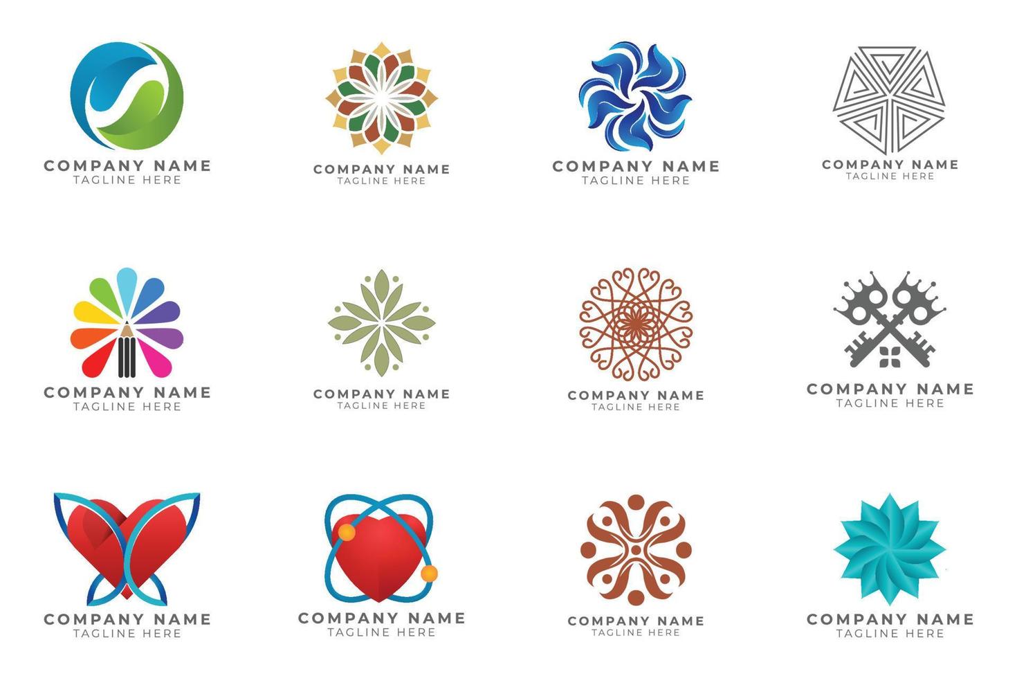 Logo set modern and creative branding idea collection for business company. vector