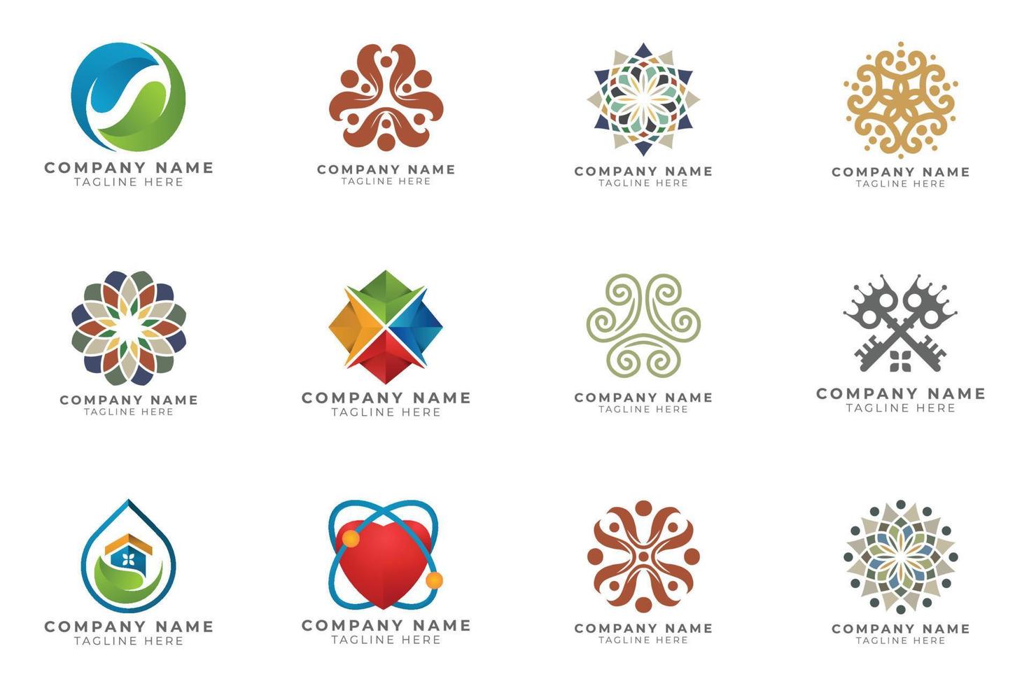 Logo set modern and creative branding idea collection for business company. vector