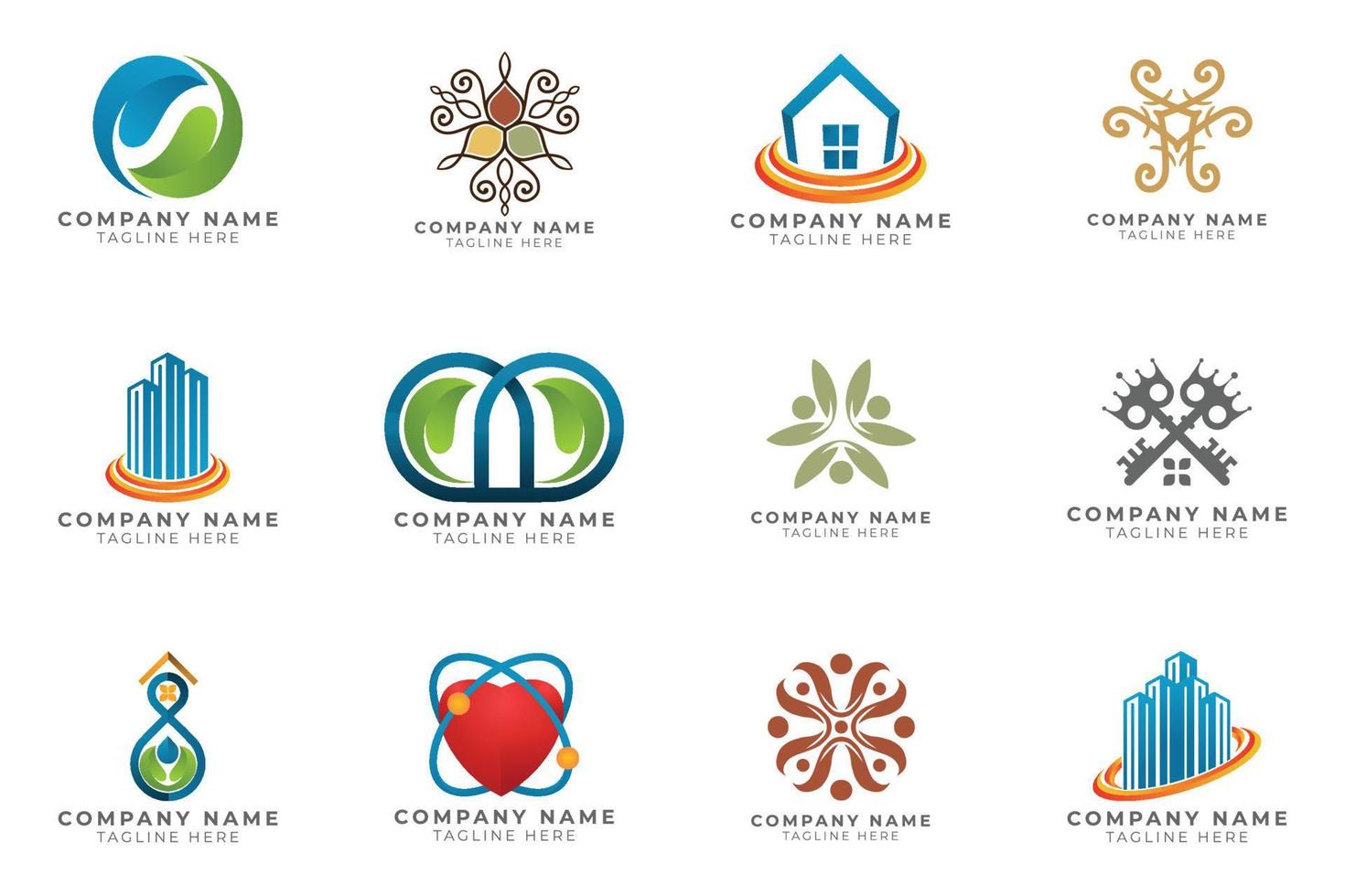 Logo set modern and creative branding idea collection for business company. vector