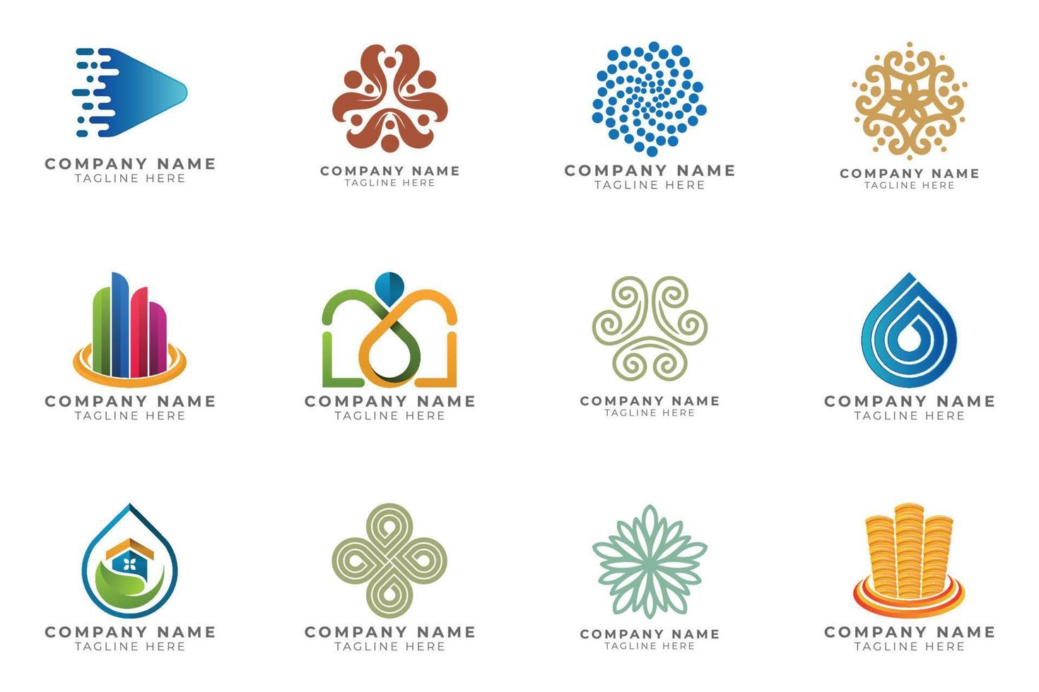 Logo set modern and creative branding idea collection for business company. vector