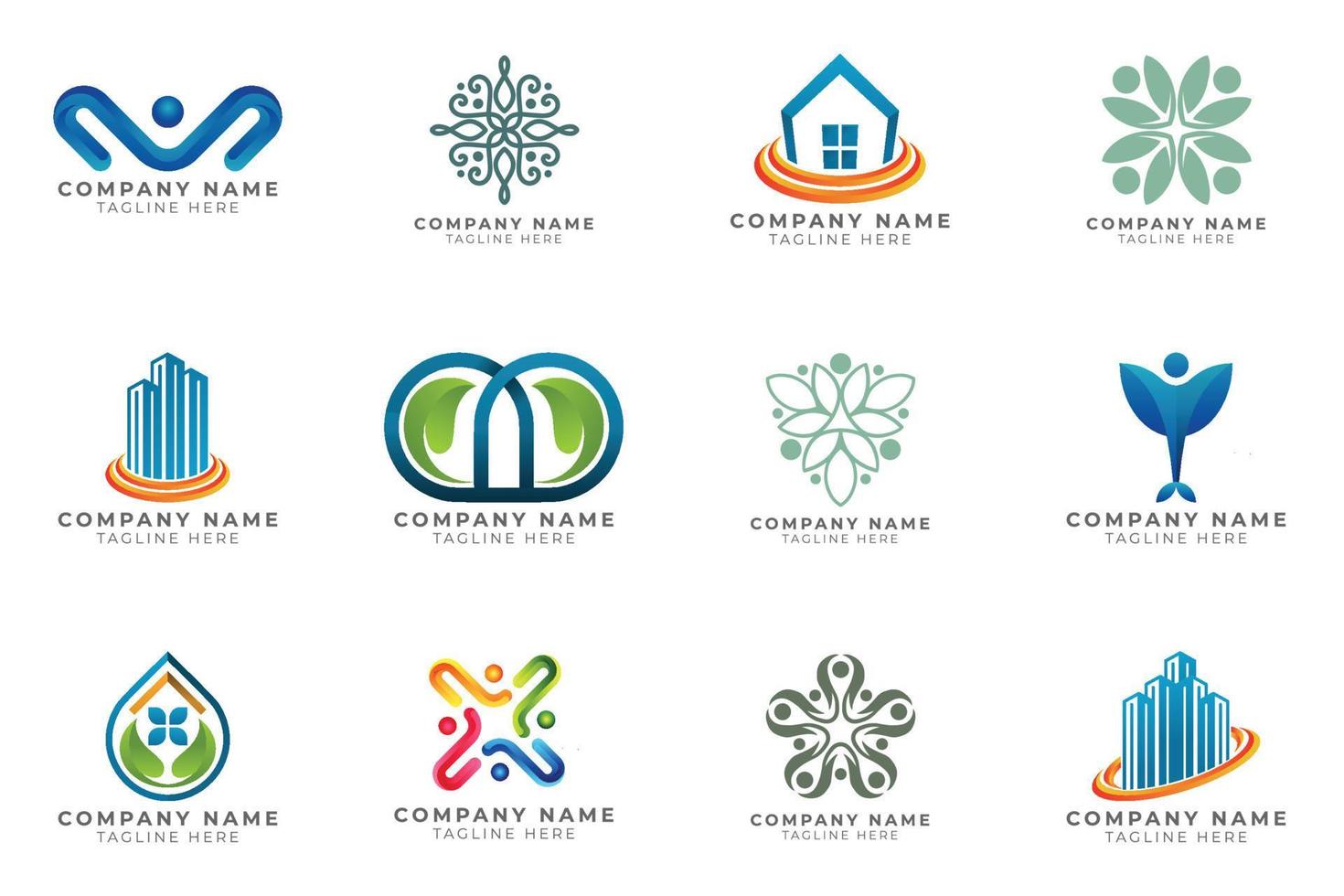 Logo set modern and creative branding idea collection for business company. vector