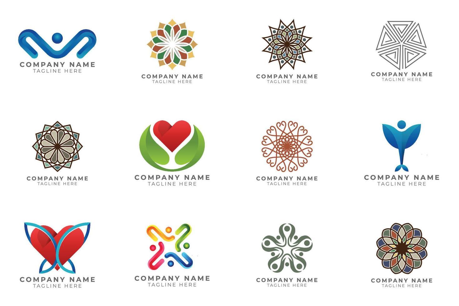 Logo set modern and creative branding idea collection for business company. vector