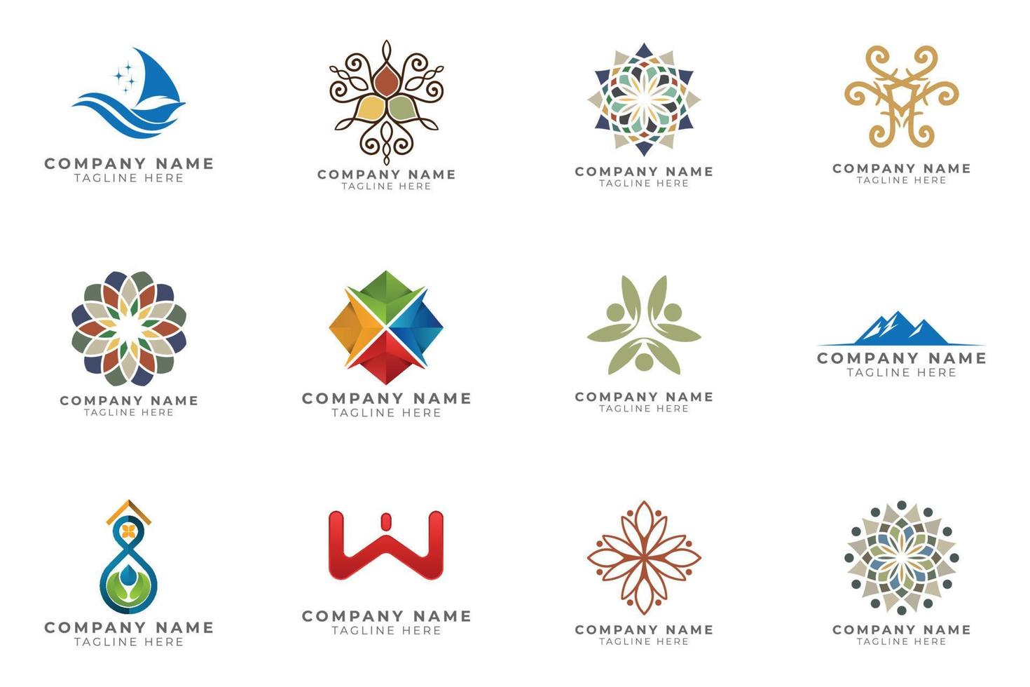 Logo set modern and creative branding idea collection for business company. vector