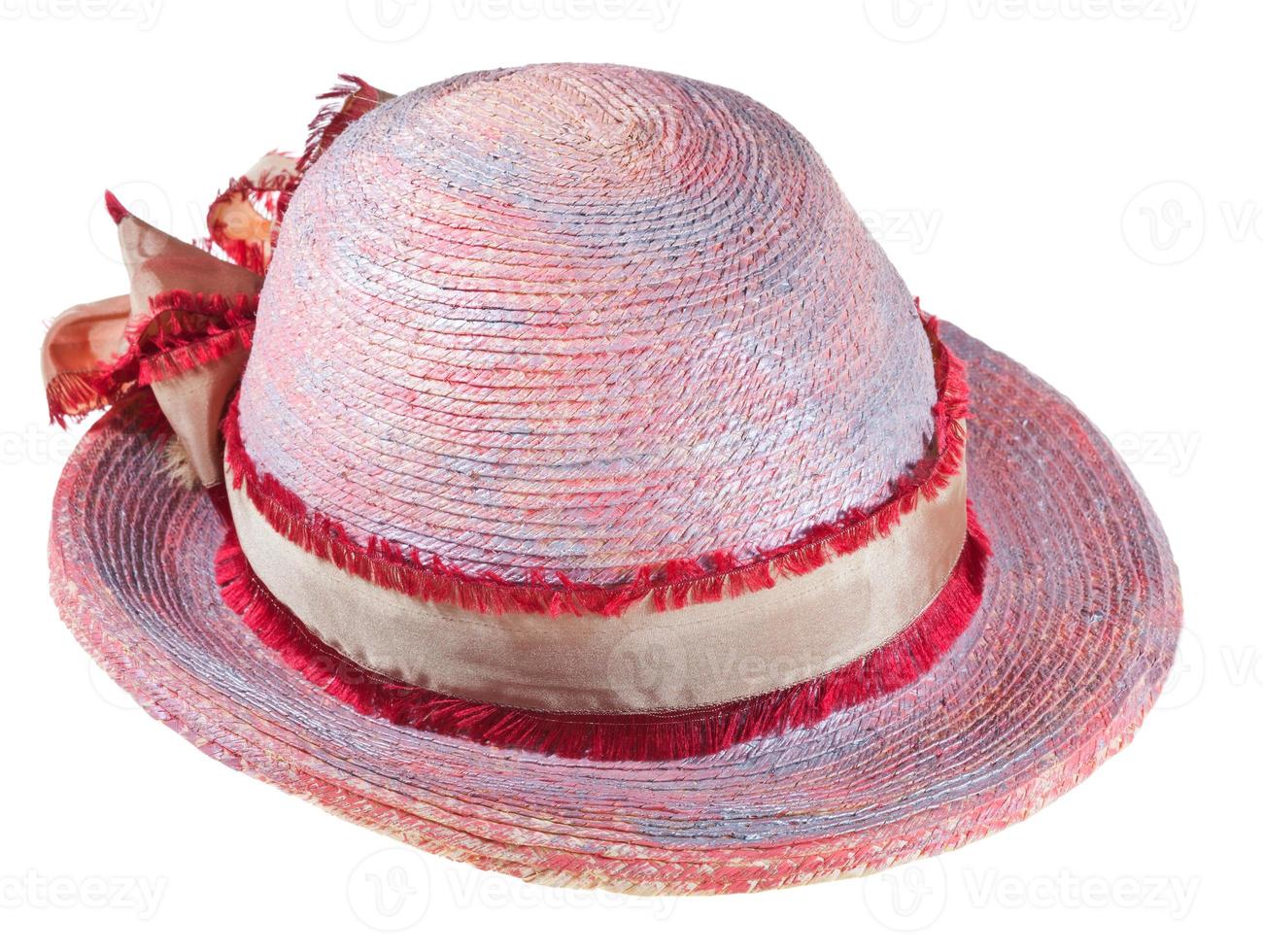 painted summer straw hat photo