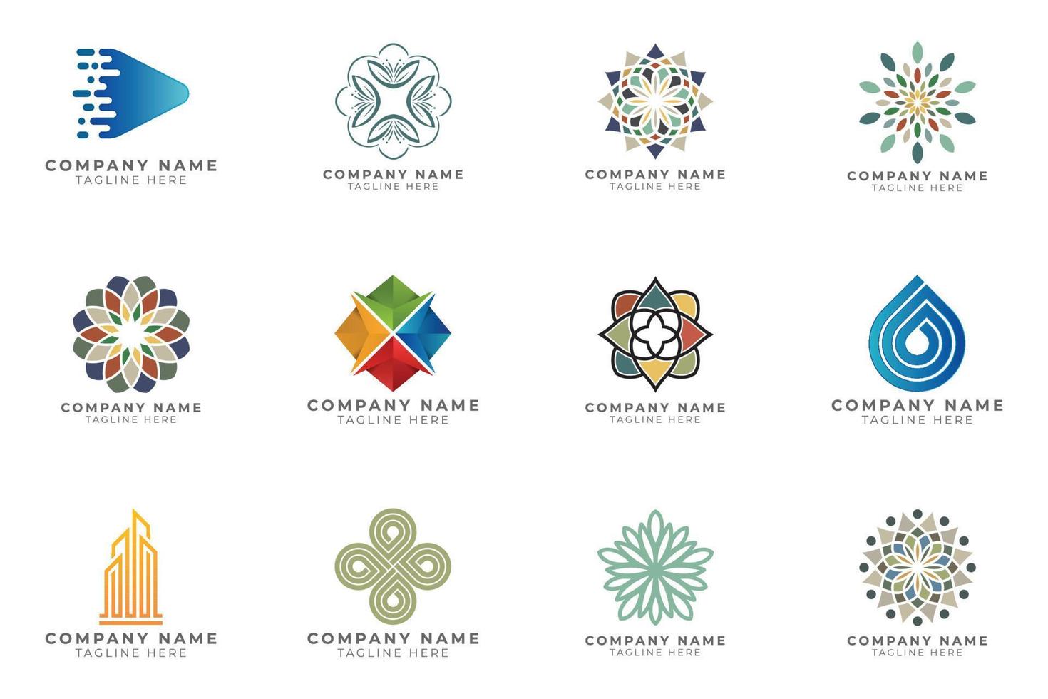 Logo set modern and creative branding idea collection for business company. vector