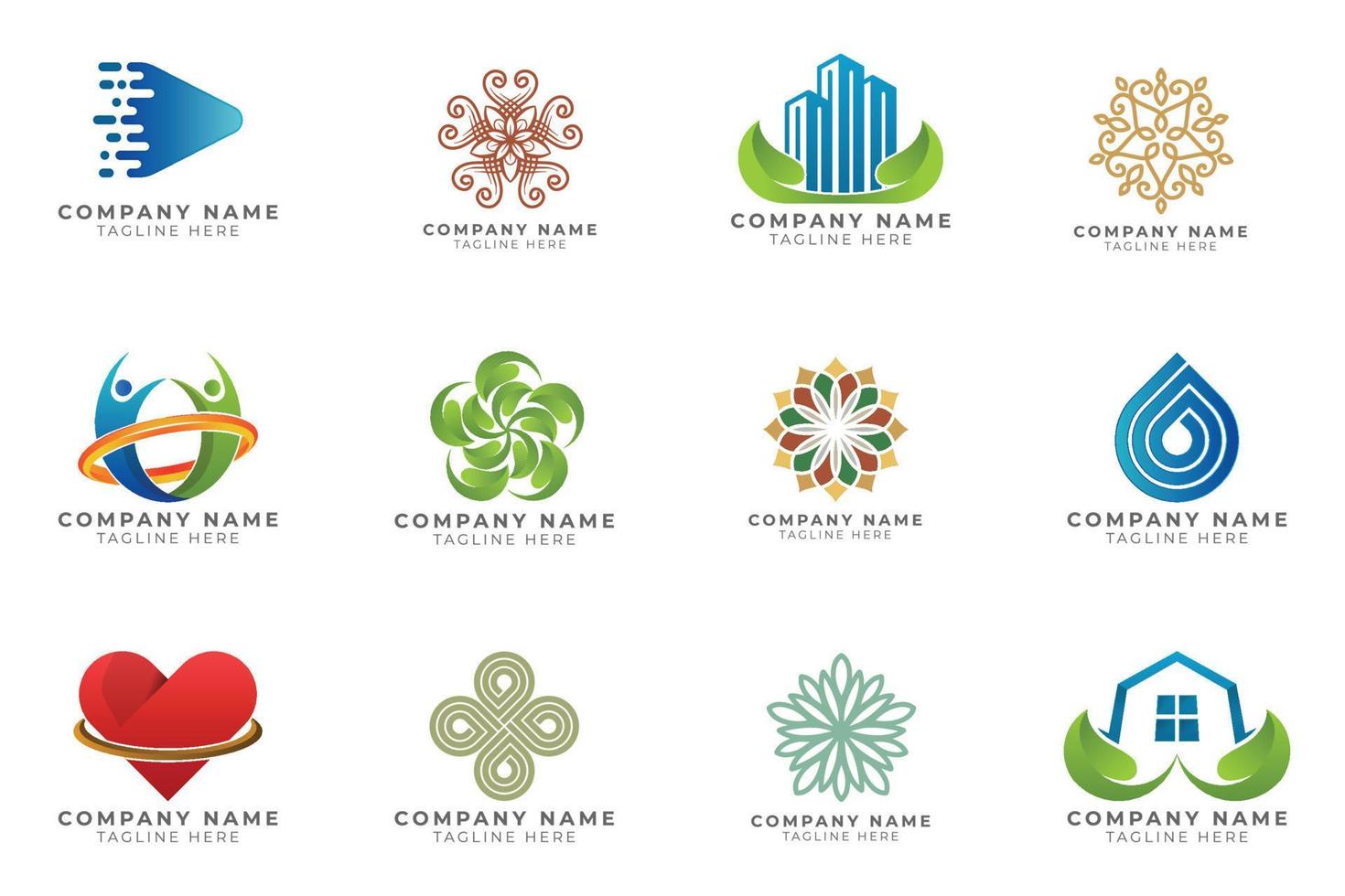 Logo set modern and creative branding idea collection for business company. vector