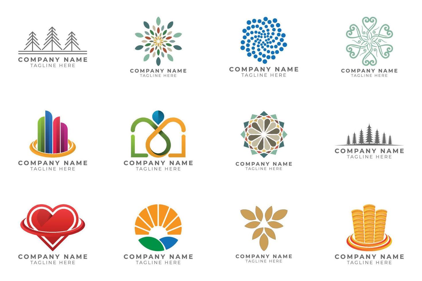 Logo set modern and creative branding idea collection for business company. vector