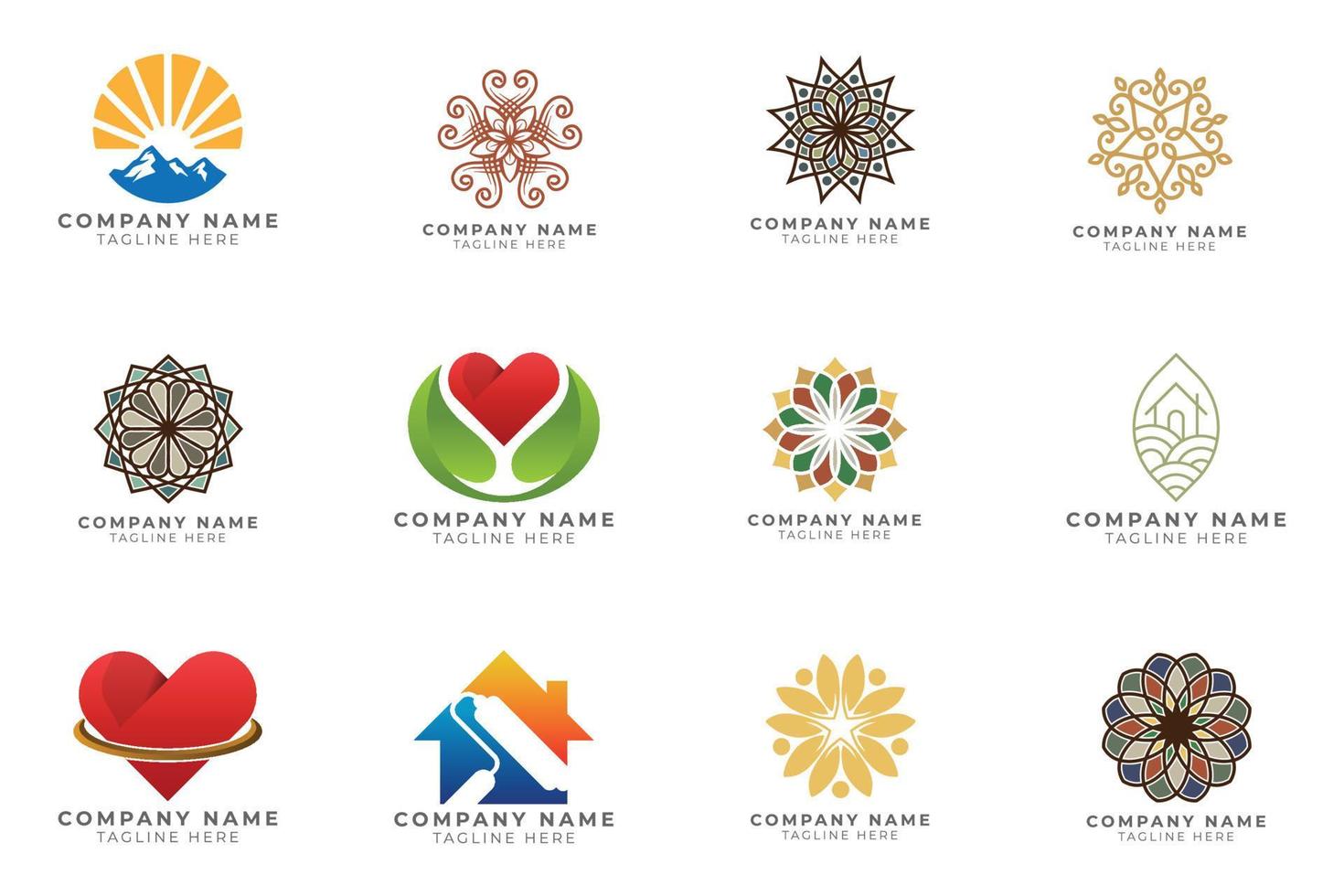 Logo set modern and creative branding idea collection for business company. vector