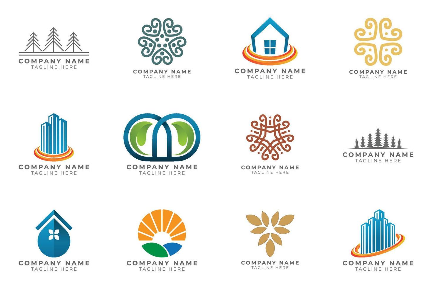 Logo set modern and creative branding idea collection for business company. vector