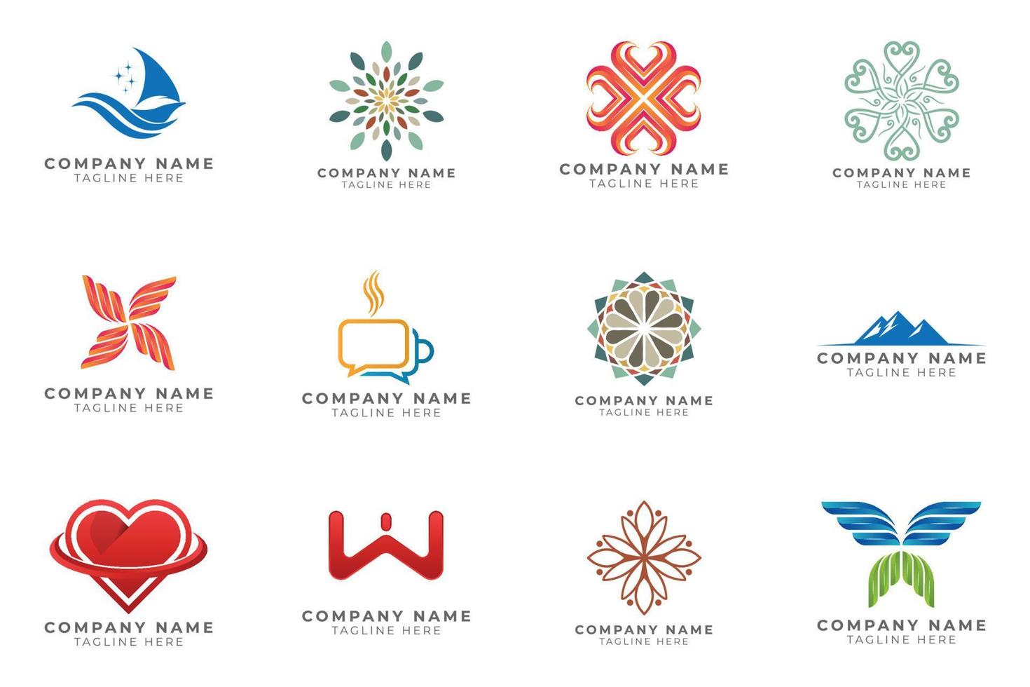 Logo set modern and creative branding idea collection for business company. vector
