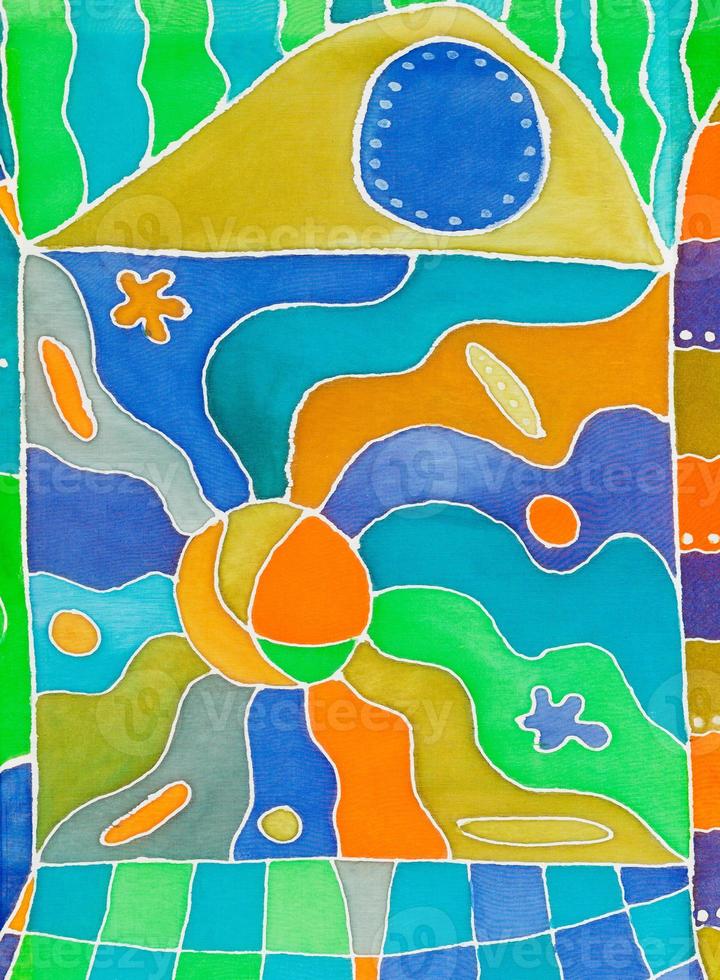 abstract pattern of cold painted batik photo