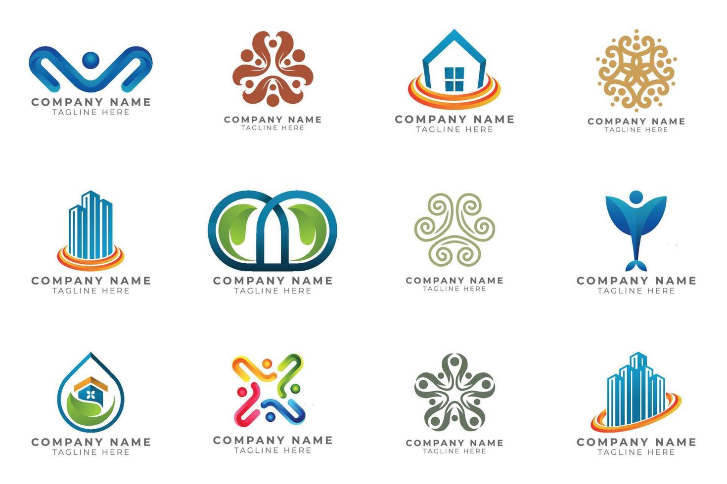 conjunto de logotipos colección de ideas de marca moderna y creativa para empresas. vector