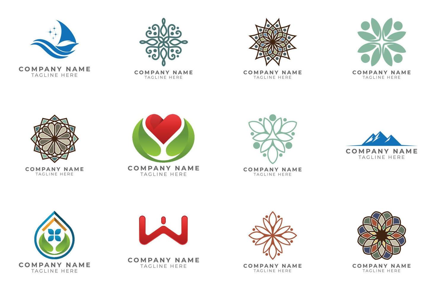 Logo set modern and creative branding idea collection for business company. vector