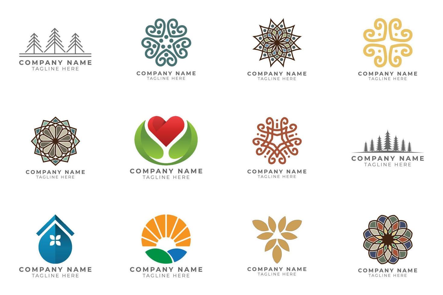 Logo set modern and creative branding idea collection for business company. vector