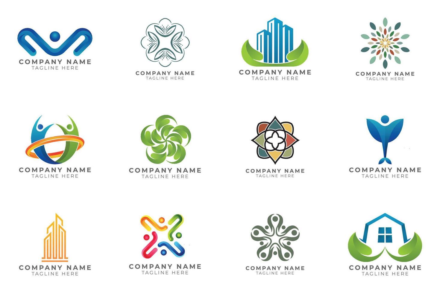 Logo set modern and creative branding idea collection for business company. vector