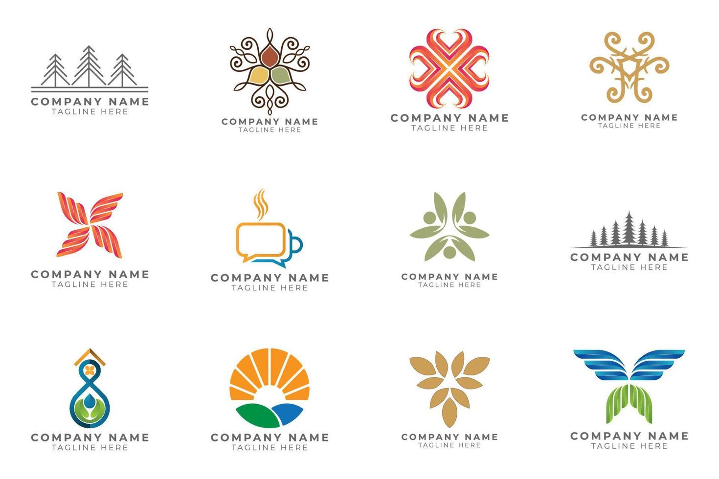 Logo set modern and creative branding idea collection for business company. vector