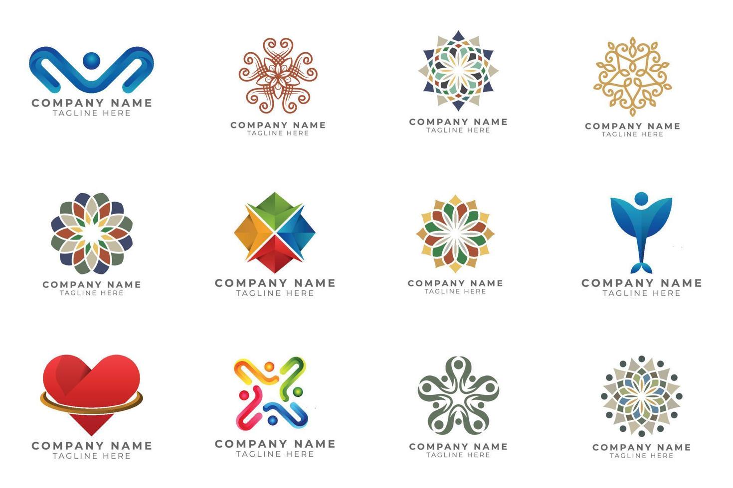 Logo set modern and creative branding idea collection for business company. vector