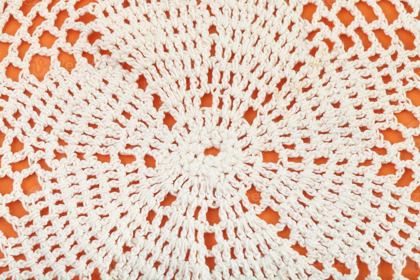 ornament of lace placemat embroidered by crochet photo