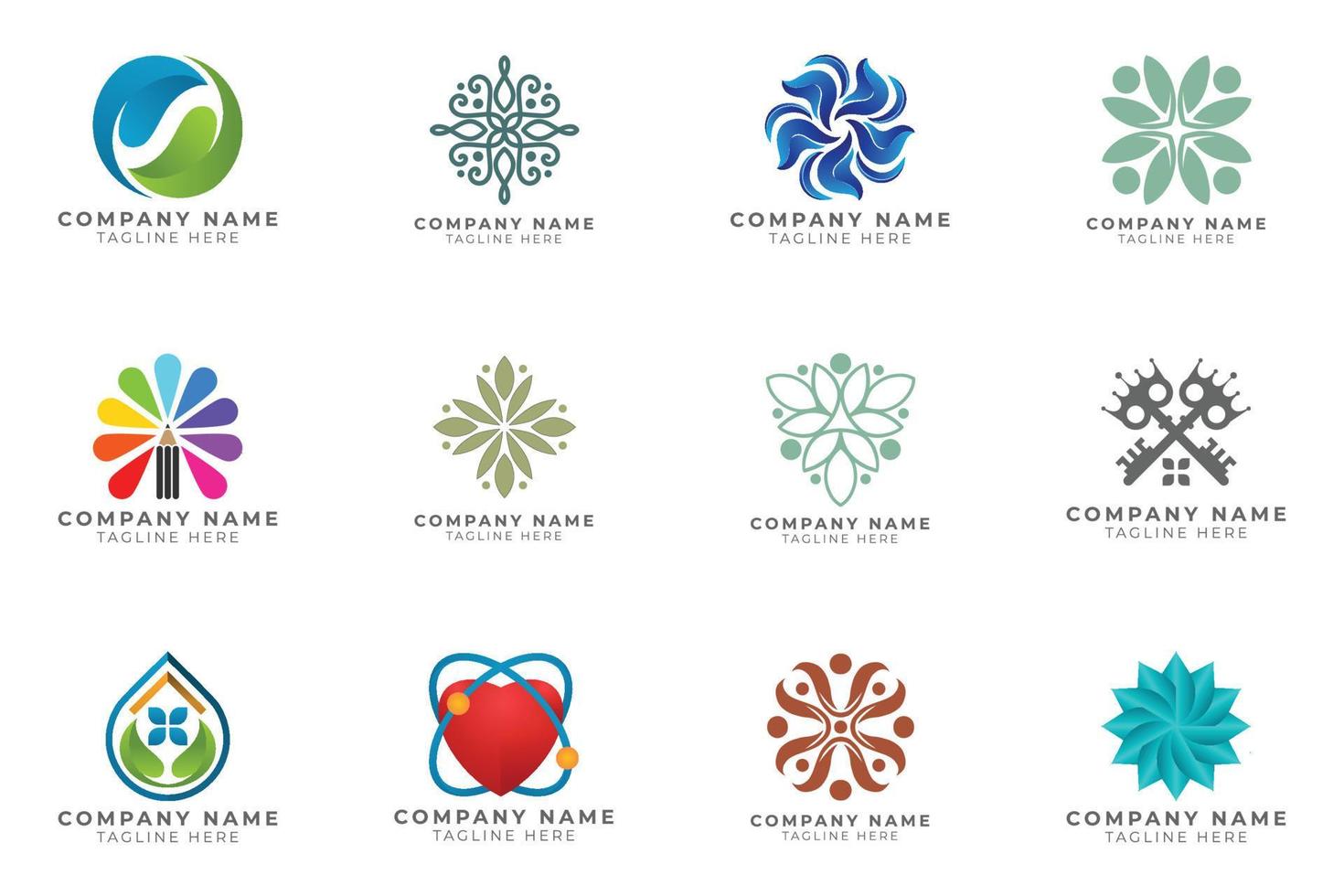 Logo set modern and creative branding idea collection for business company. vector