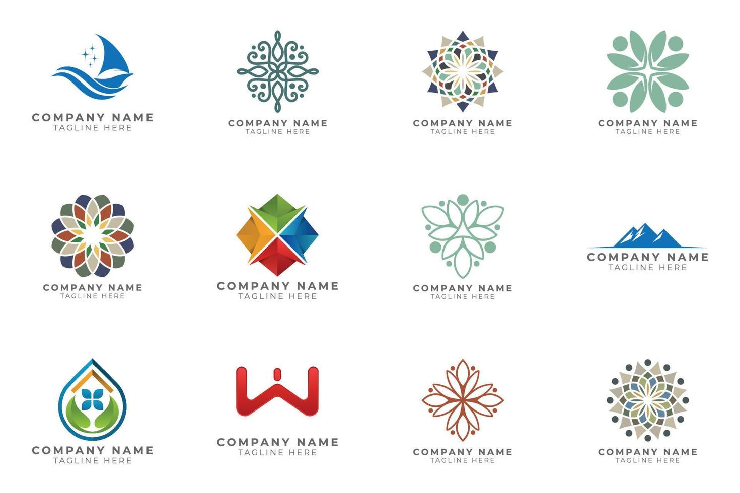Logo set modern and creative branding idea collection for business company. vector