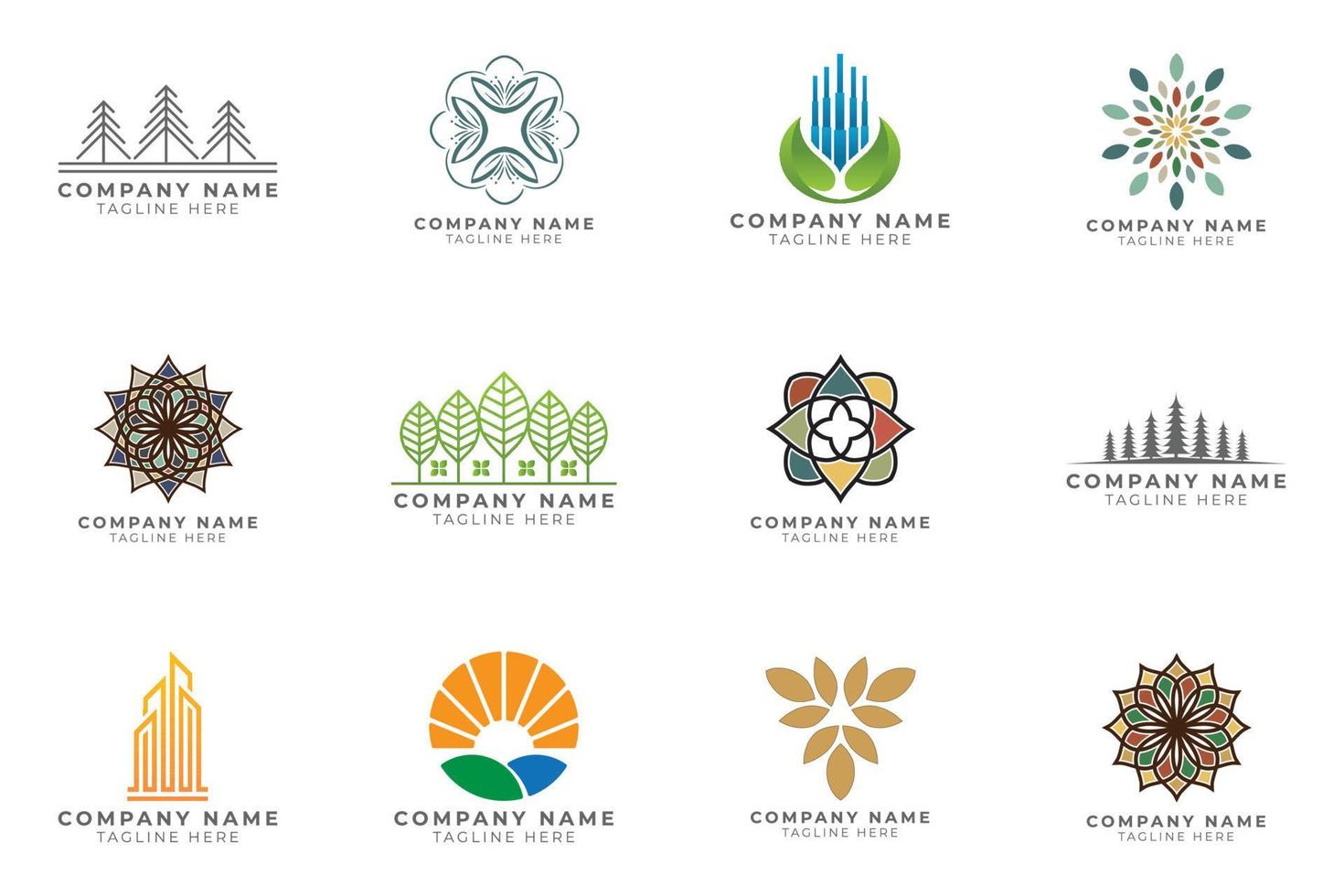 Logo set modern and creative branding idea collection for business company. vector
