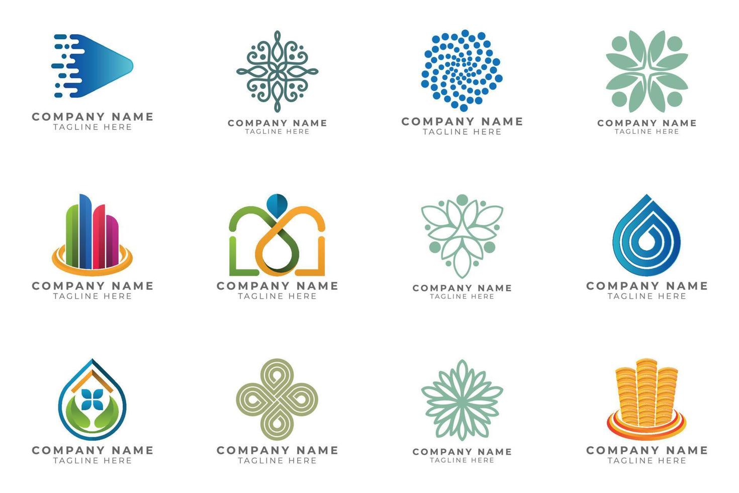 Logo set modern and creative branding idea collection for business company. vector