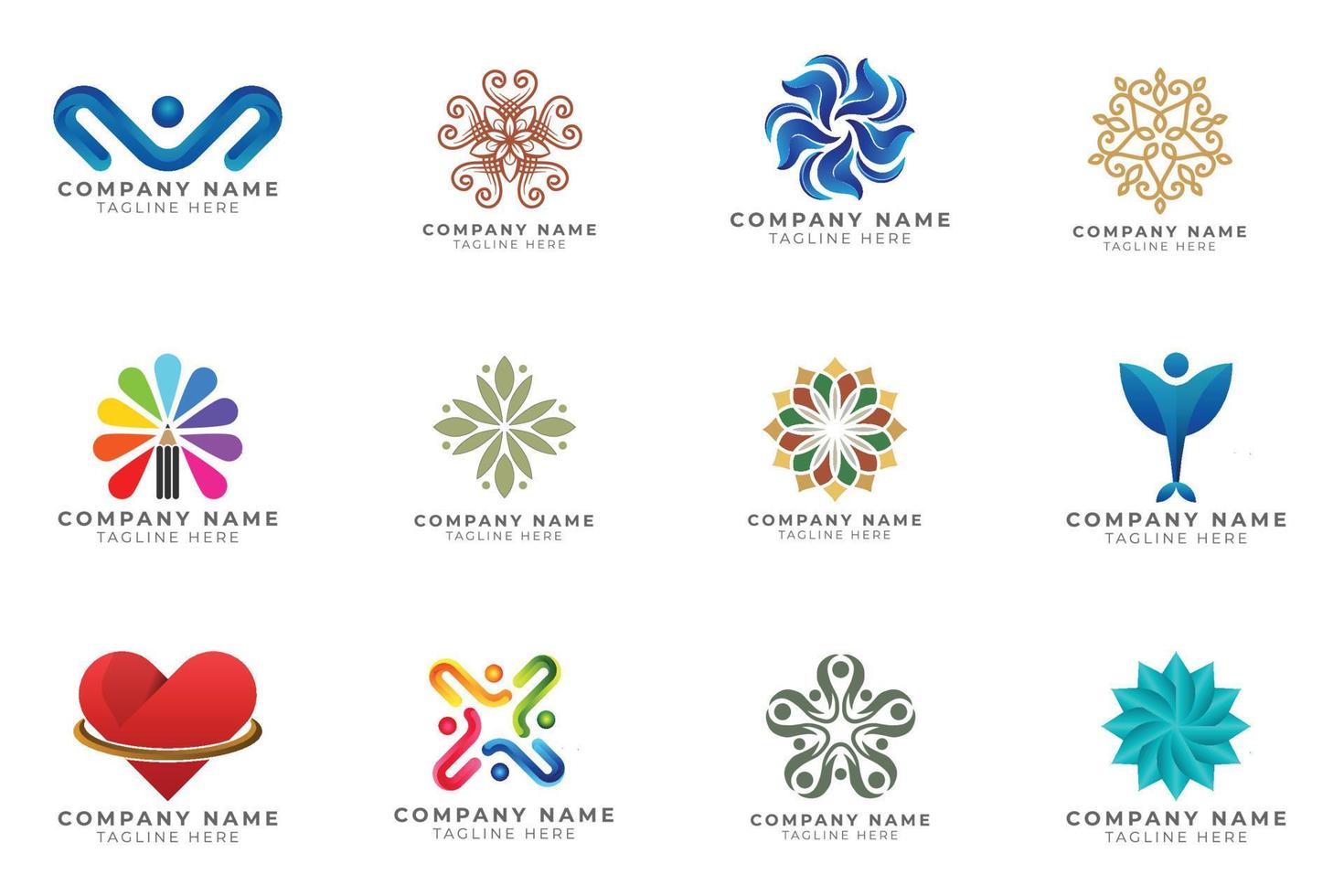 Logo set modern and creative branding idea collection for business company. vector