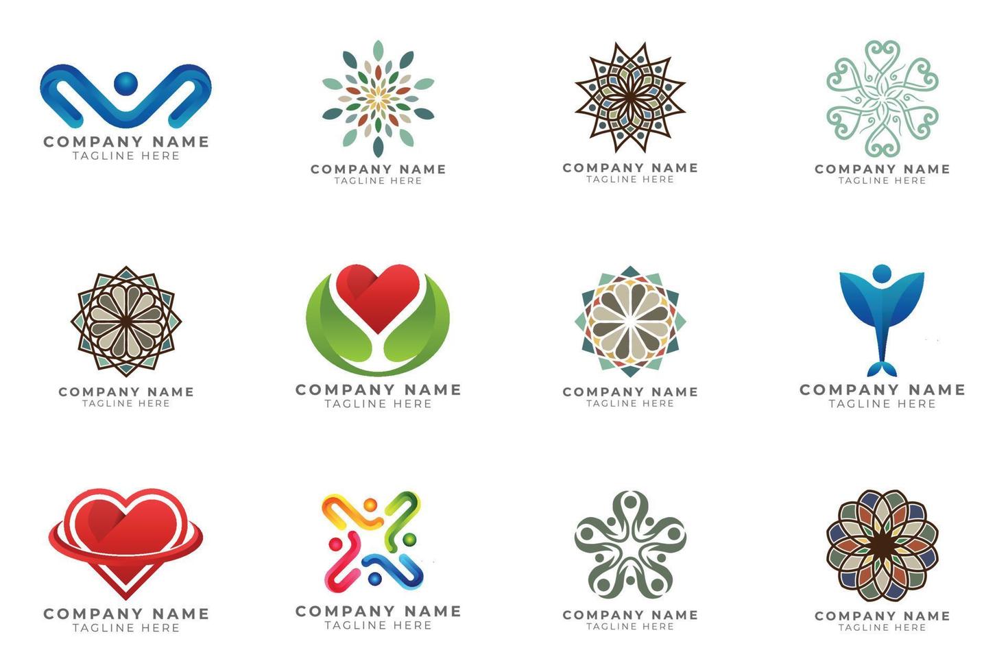 Logo set modern and creative branding idea collection for business company. vector