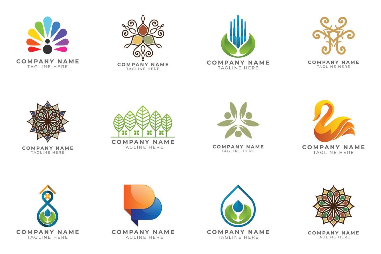 Logo set modern and creative branding idea collection for business company. vector