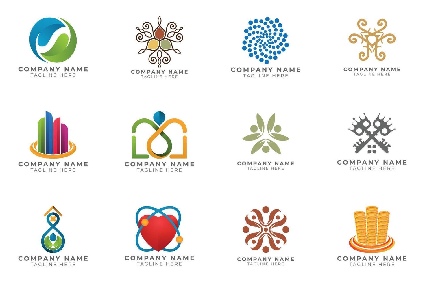 Logo set modern and creative branding idea collection for business company. vector