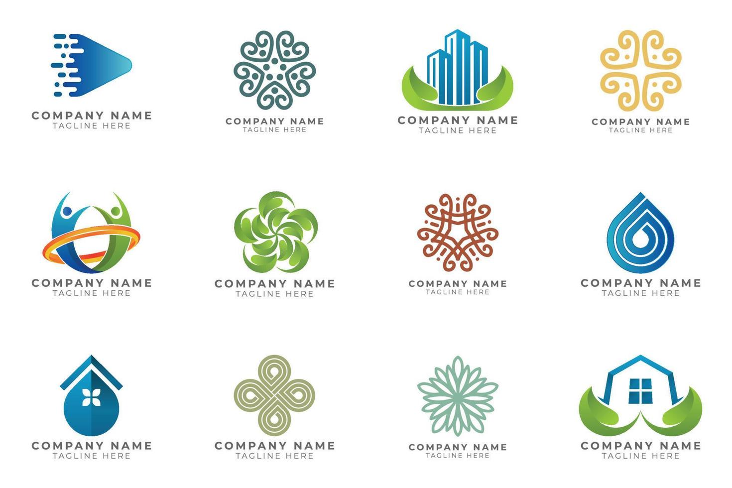 Logo set modern and creative branding idea collection for business company. vector