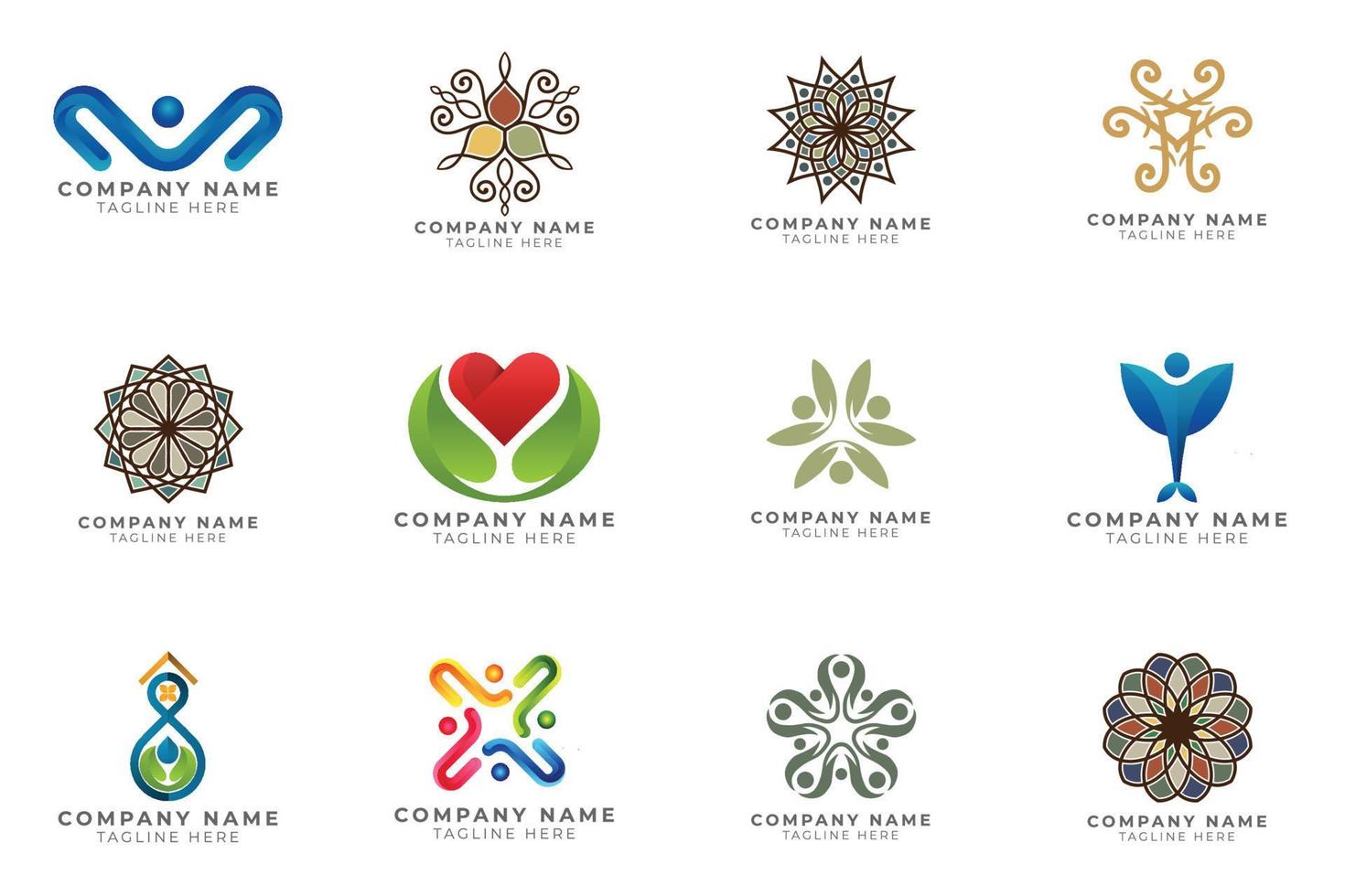 Logo set modern and creative branding idea collection for business company. vector