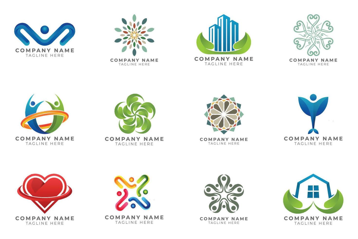 Logo set modern and creative branding idea collection for business company. vector