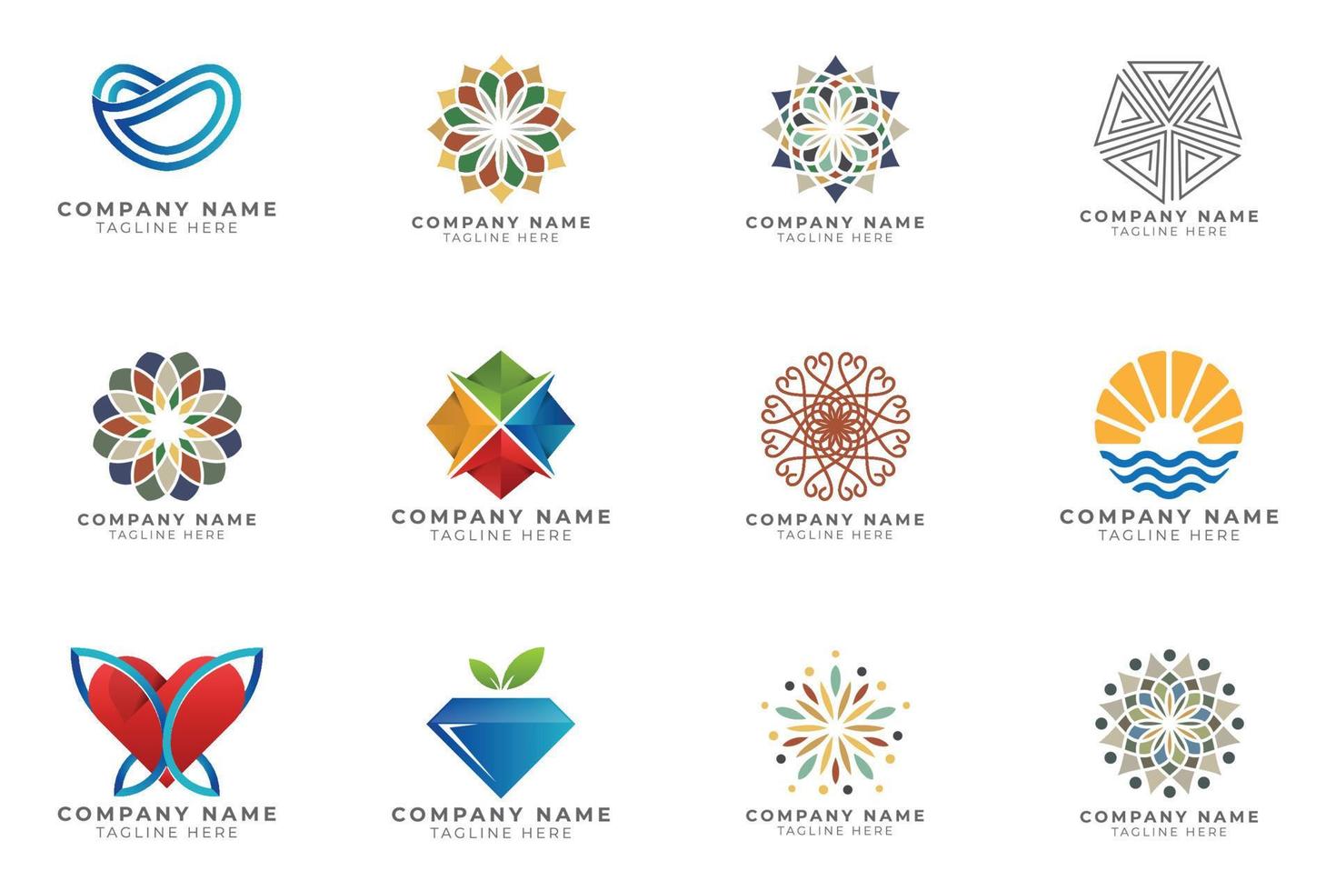 Logo set modern and creative branding idea collection for business company. vector