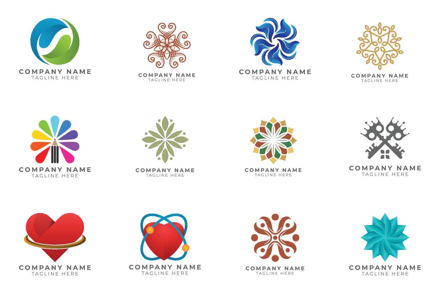 Logo set modern and creative branding idea collection for business company. vector